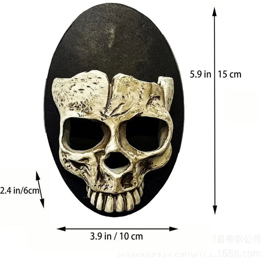 Skull Head Halloween Candle Holder – Wall-Mounted Skeleton Sconce for Haunted Home & Bar Decor