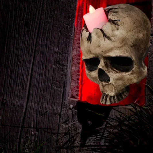 1 Pcs Resin Craft Skeleton Candlestick Pendant – Gothic Style Wall Decoration