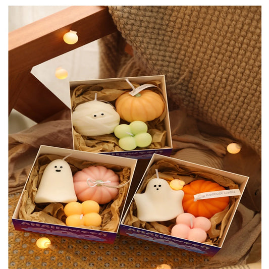 Halloween Ghost & Pumpkin Aromatherapy Candle Set – Cute Décor & Gift Idea