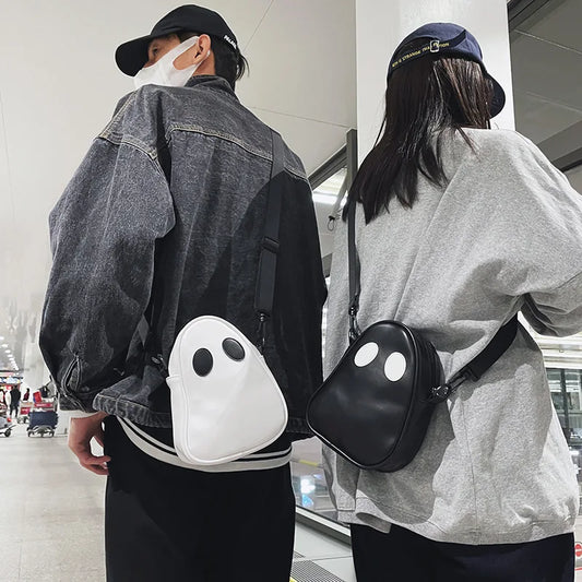 Vintage Devil Ghost Shoulder Bag – Funny Crossbody PU Leather Handbag for Women