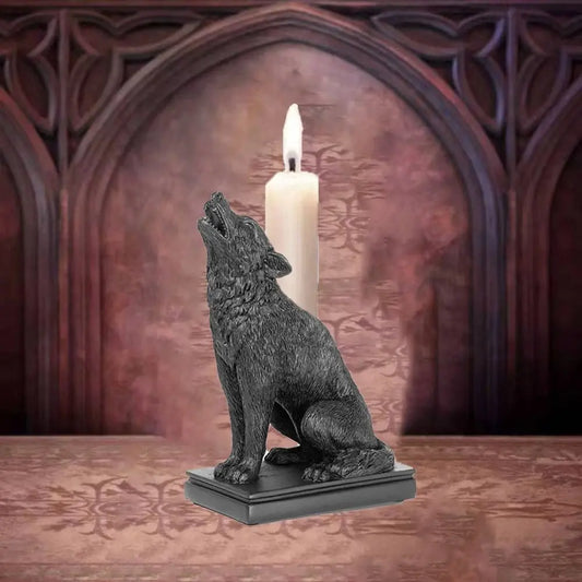 Halloween Bat Candlestick – Handmade Gothic Resin Candle Holder for Home Decor