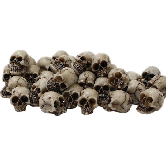 10/20Pcs Gothic Skull & Mushroom Mini Sculptures – Collectible Halloween & Garden Ornaments
