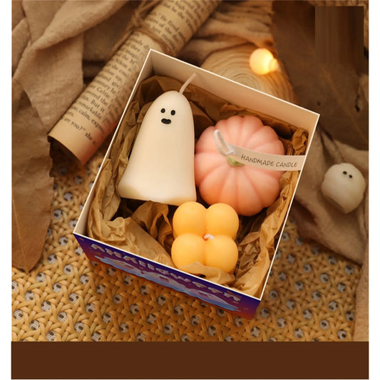 Halloween Ghost & Pumpkin Aromatherapy Candle Set – Cute Halloween Décor & Gift