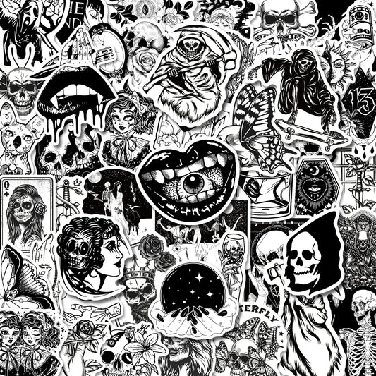 50PCS Gothic Stickers – Waterproof & Colorproof Aesthetic Decals