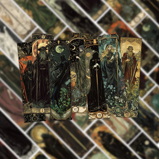 30/60PCS Creative Gothic Style Dark Wizard Bookmarks – Annotated DIY Book Tags