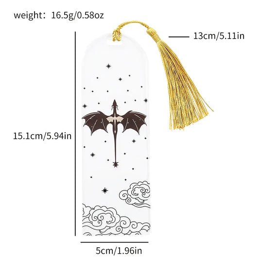 Gothic Black Dragon Sword Acrylic Bookmark – Cool Gift for Men, Teen Boys & Book Lovers